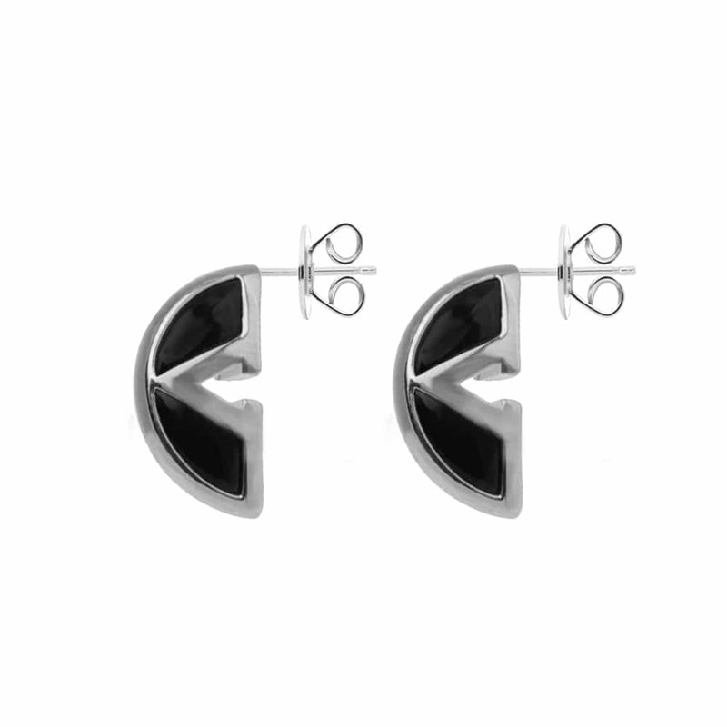 Boucles D'oreilles Argent Virgin Nacre Et Onyx