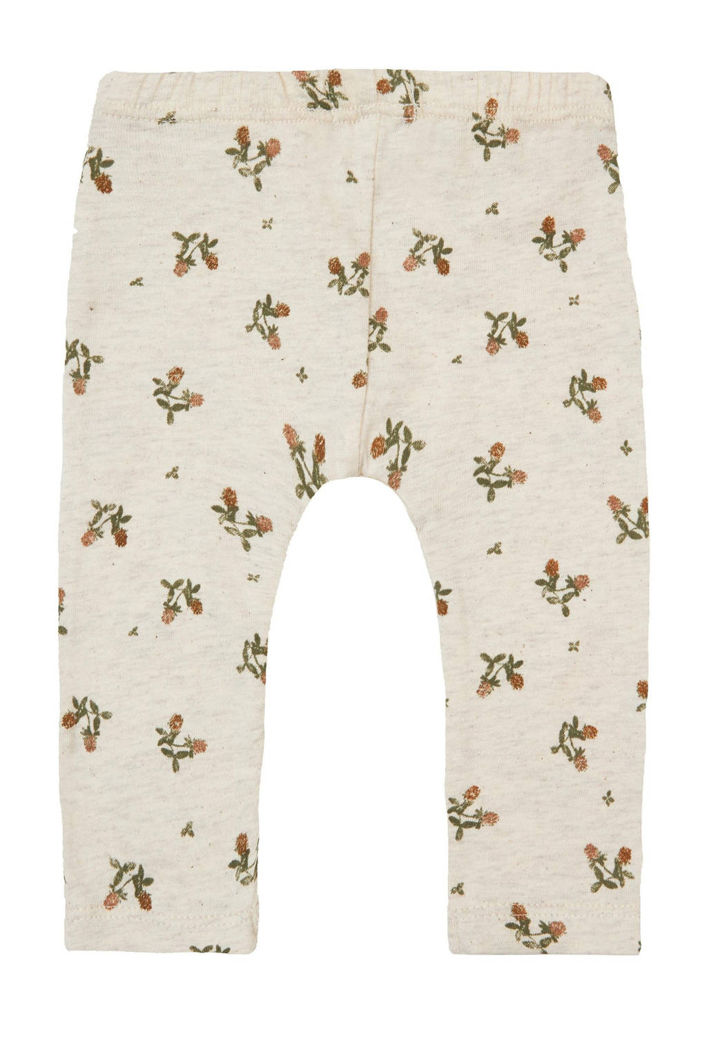 Noppies baby legging Ninive met katoen ecru/groen/bruin