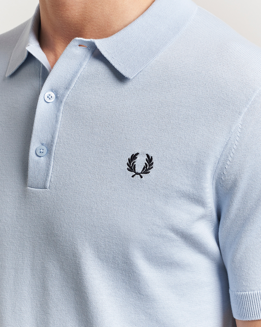 Fred Perry Cotton Knitted Polo Light Smoke