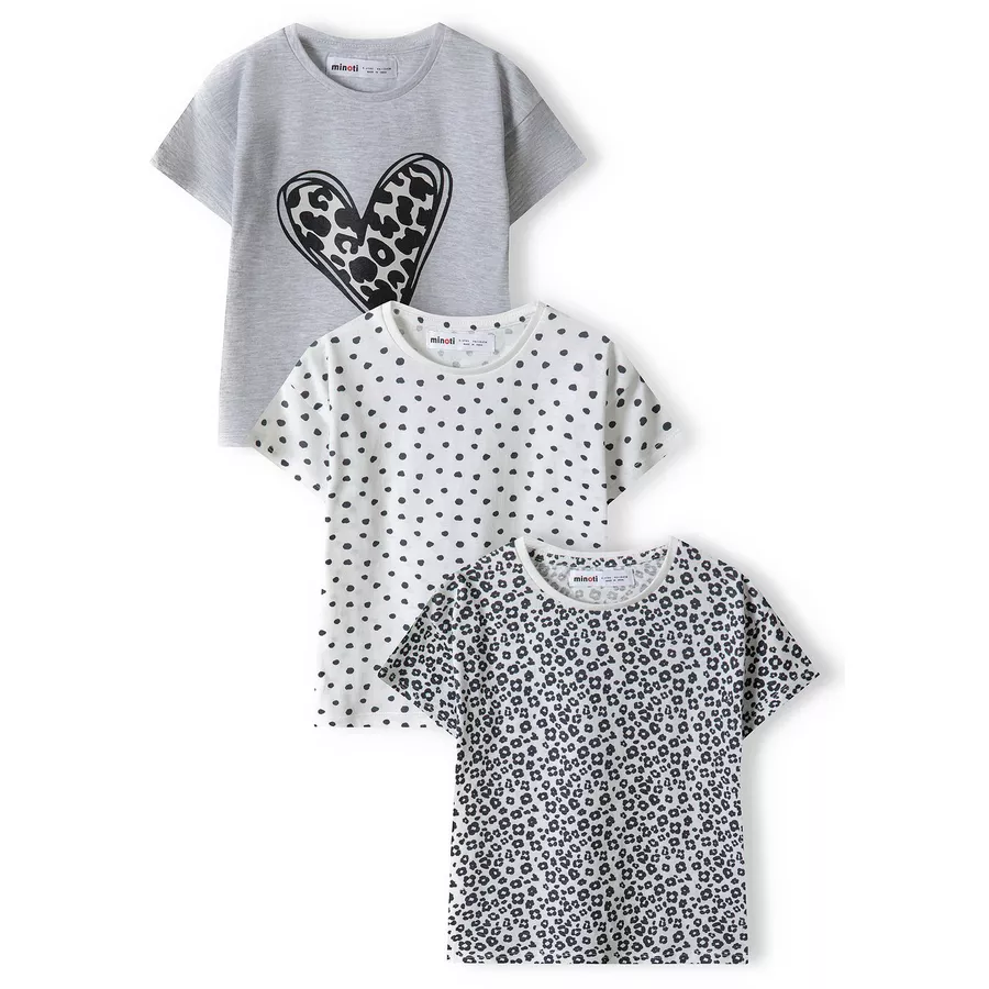 MINOTI 3er-Pack T-Shirts WeißGrauSchwarz