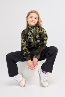 Nordbjørn Malö Fleecejakke, Camo Splash Deep Lichen Green