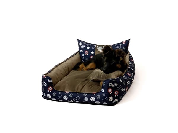 GO GIFT hunder og kattseng XL - brun - 100x80x18 cm