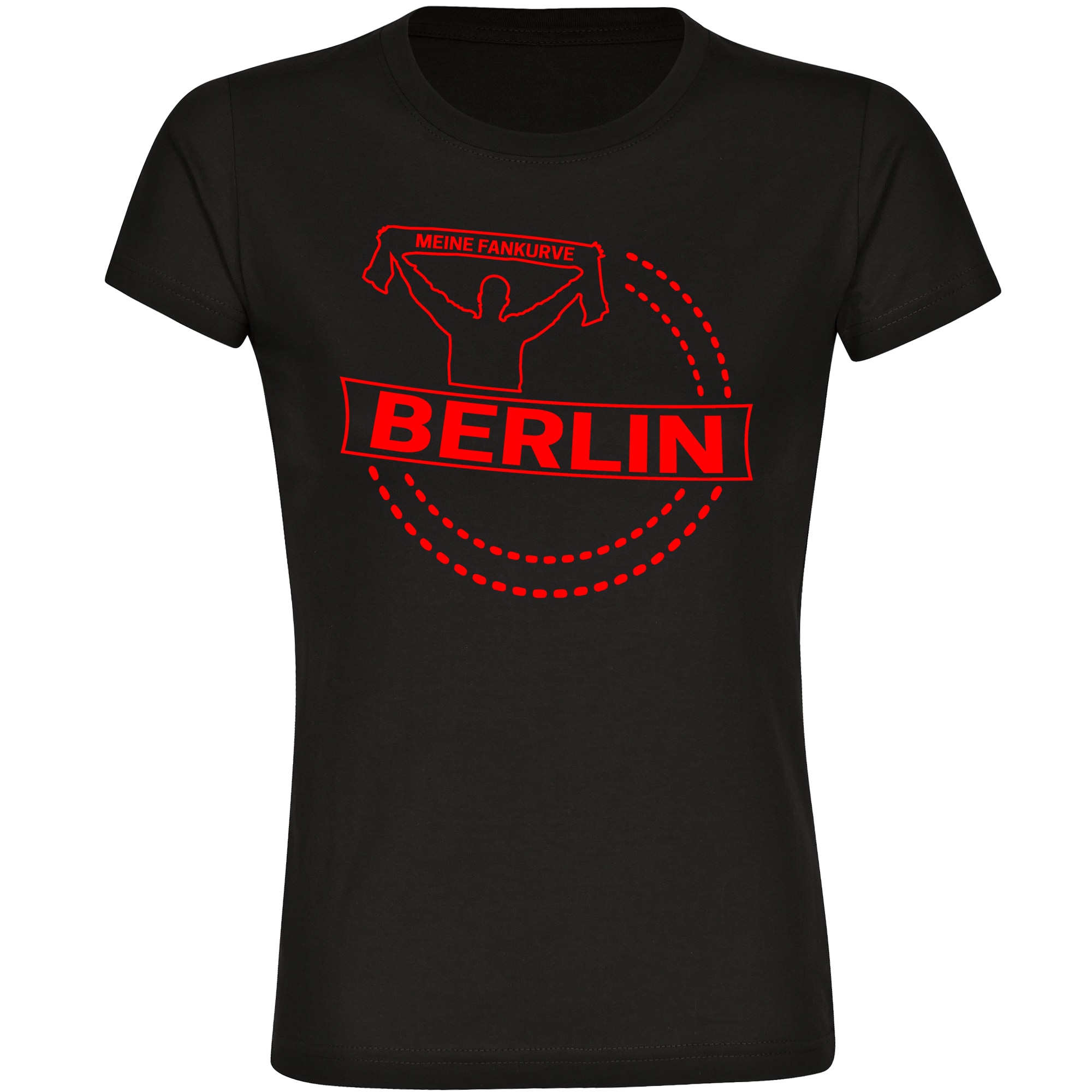 multifanshop® Damen T-Shirt - Berlin rot - Meine Fankurve - Druck rot
