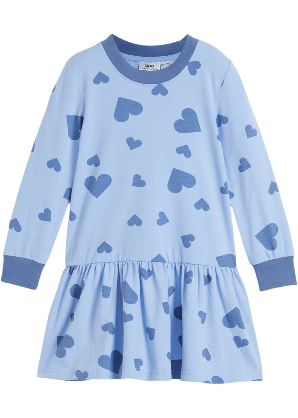 Robe en jersey fille avec imprimé petits cœurs