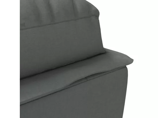 Chaise longue avec coussins gris foncé tissu