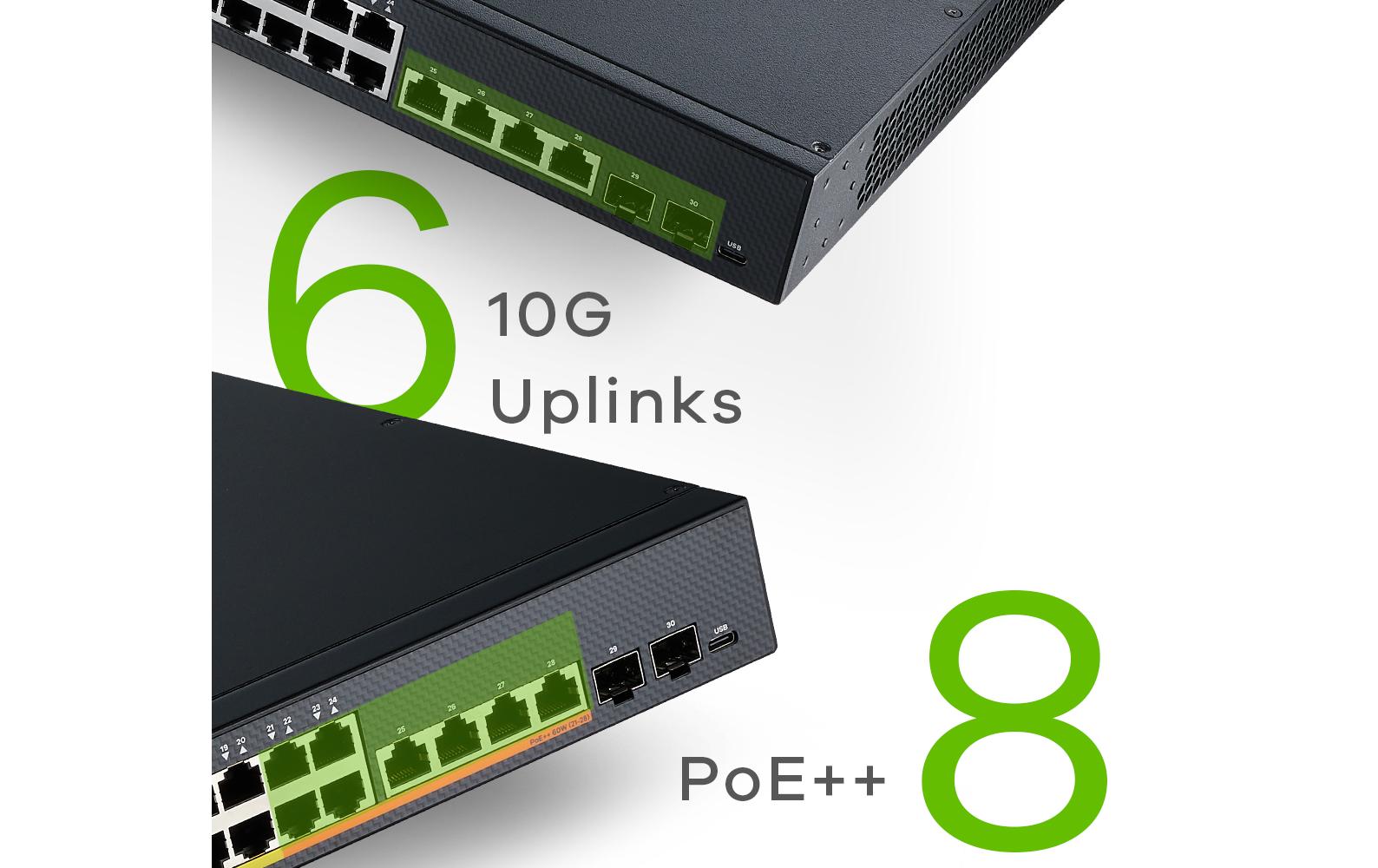 PoE+ Switch XMG1930-30HP 30 Port<br>24-Port 2.5G Multi-Gig Layer 3 Lite Smart Managed Switch mit 6x 10G Uplinks