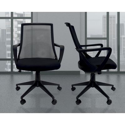 Fauteuil de bureau ALEX - accoudoirs fixes - noir