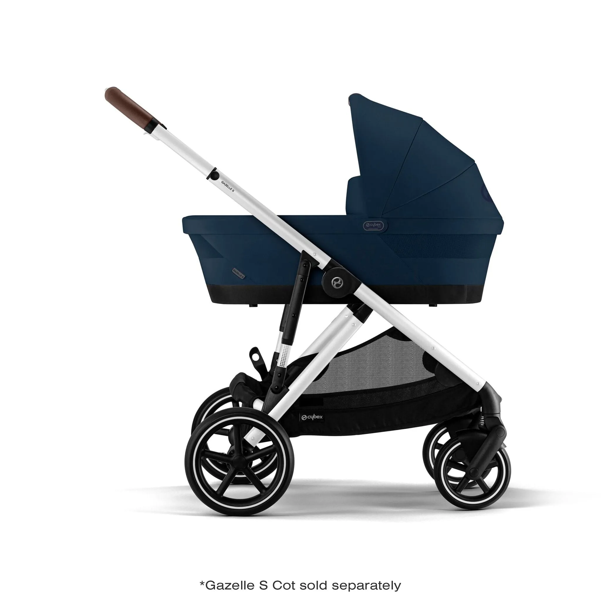 Cybex Poussette Gazelle S 2 – Châssis couleur argent avec siège Bleu Océan