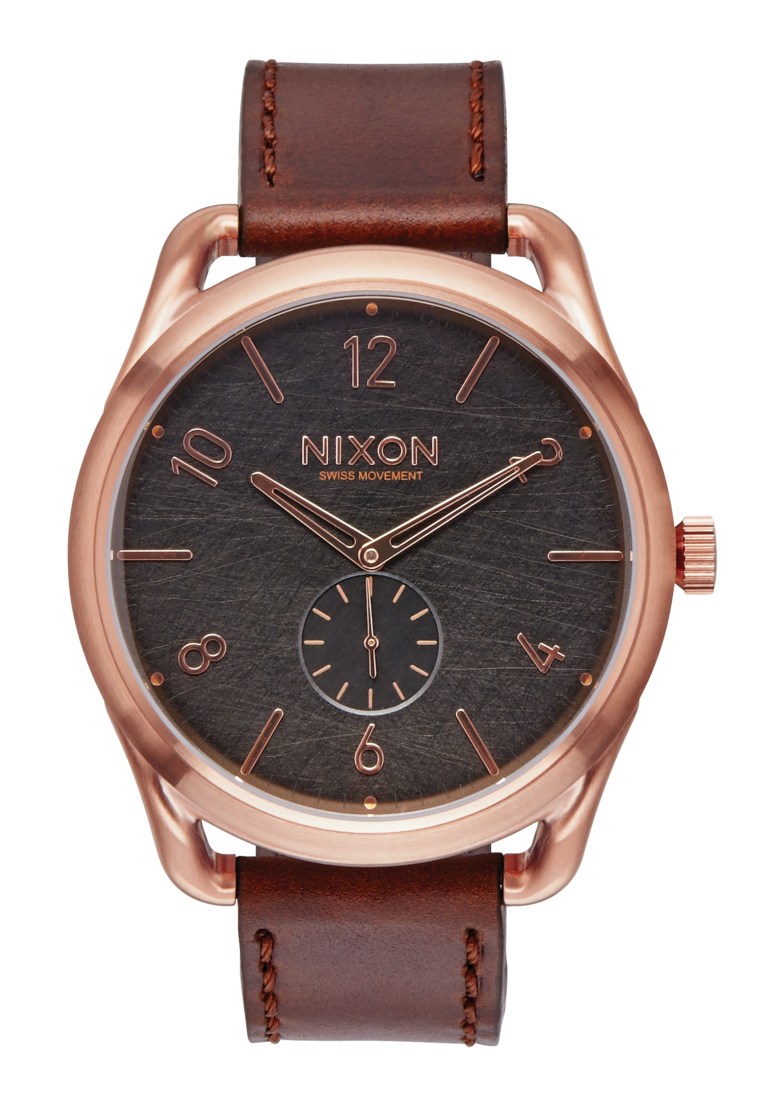 Nixon The C45 Leather Rose Gold / Brown A4651890