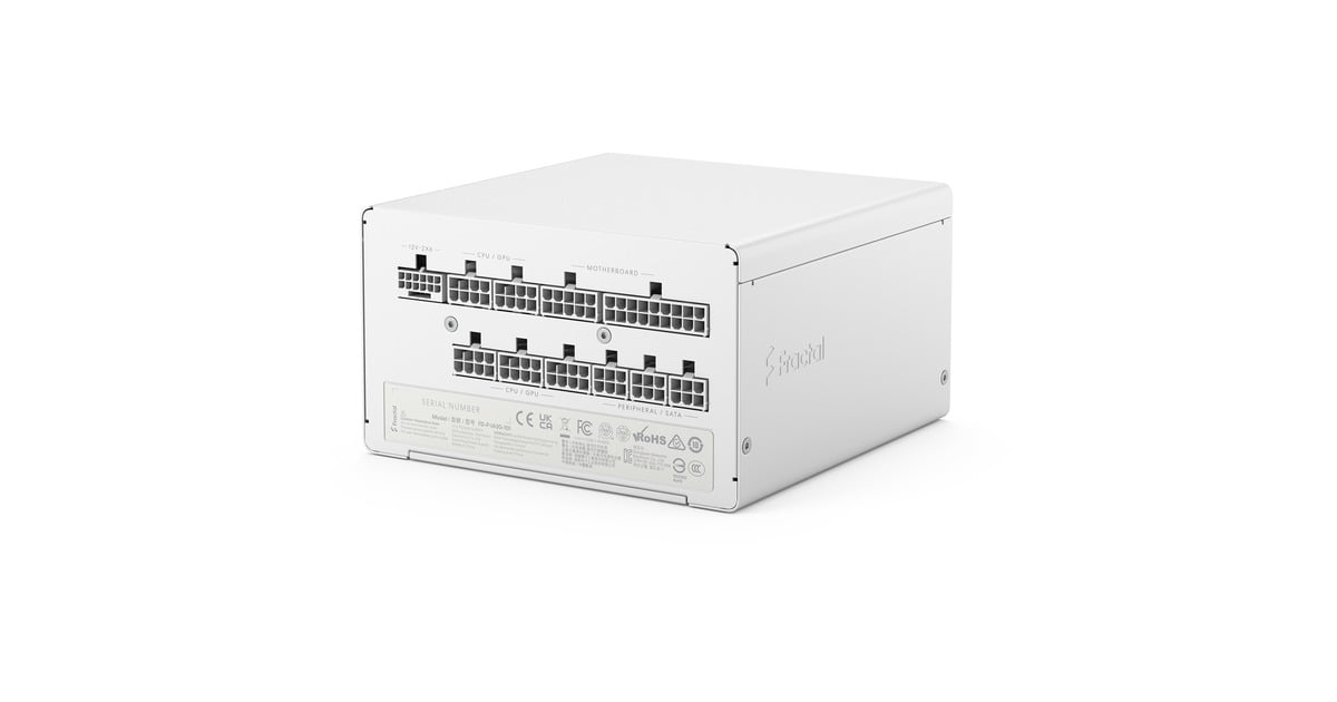 Fractal DesignION Gold 3 modulaire 1000 watt voeding   (Wit, 1x 12V-2x6, 3x PCIe)