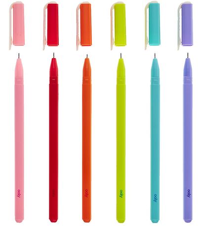 Ooly Kuglepen - 6 Stk - Fine Line ColoRød Gel Pens