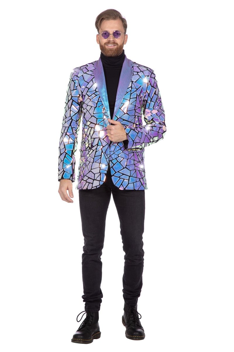 Holografisch Colbert Blauw Paars Heren