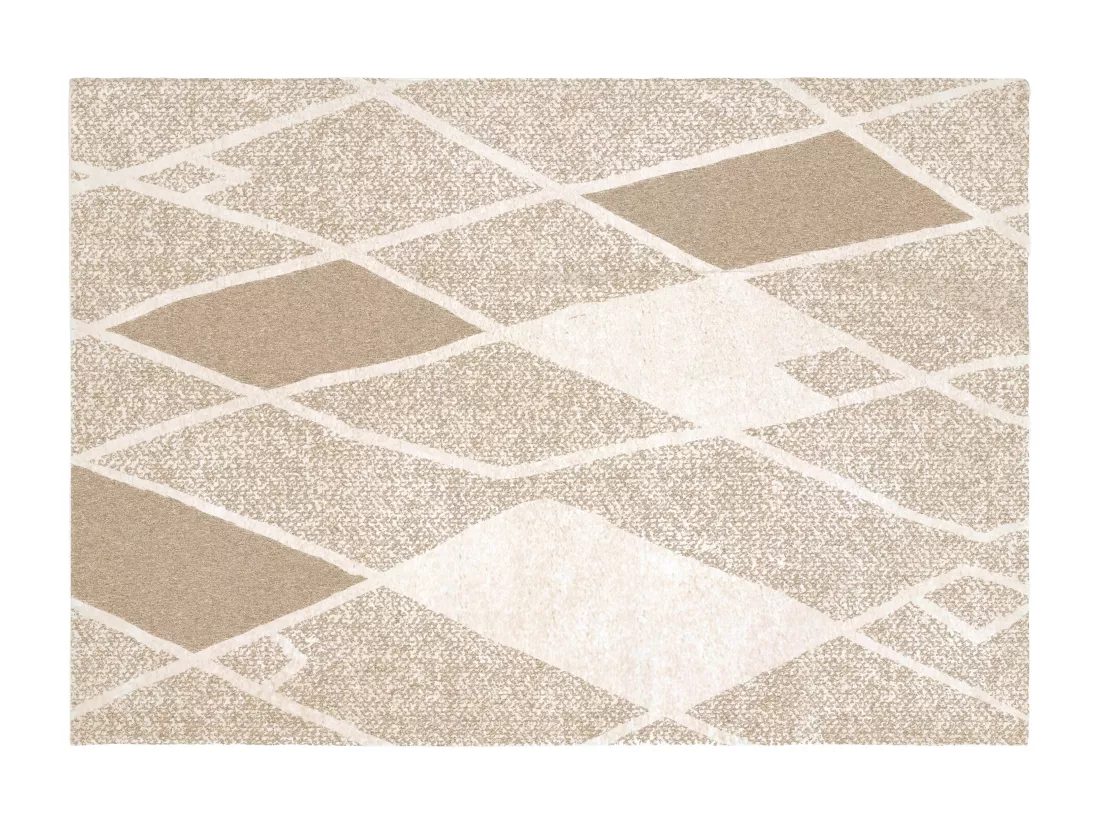 Tapis géométrique - 160 x 230 cm - Beige - LAZINA