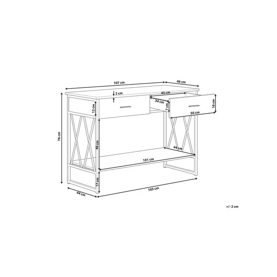 AYDEN - Consoletafel - Donkere houtkleur - MDF