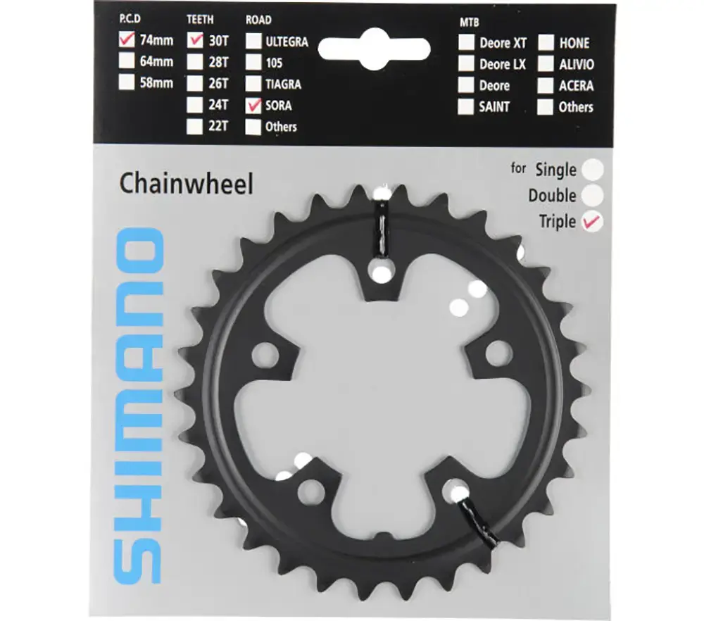 Shimano Sora FC-3503 Triple Kettingblad met Beschermer Zwart 9 Speed