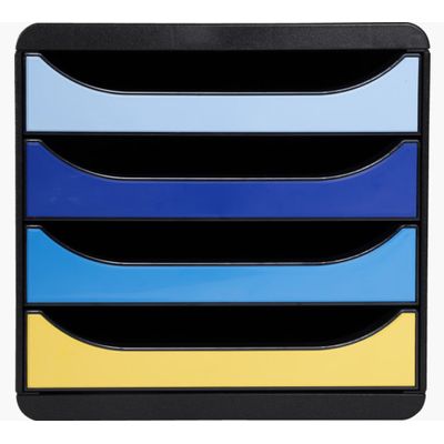Exacompta BigBox - Module de classement 4 tiroirs - BeeBlue