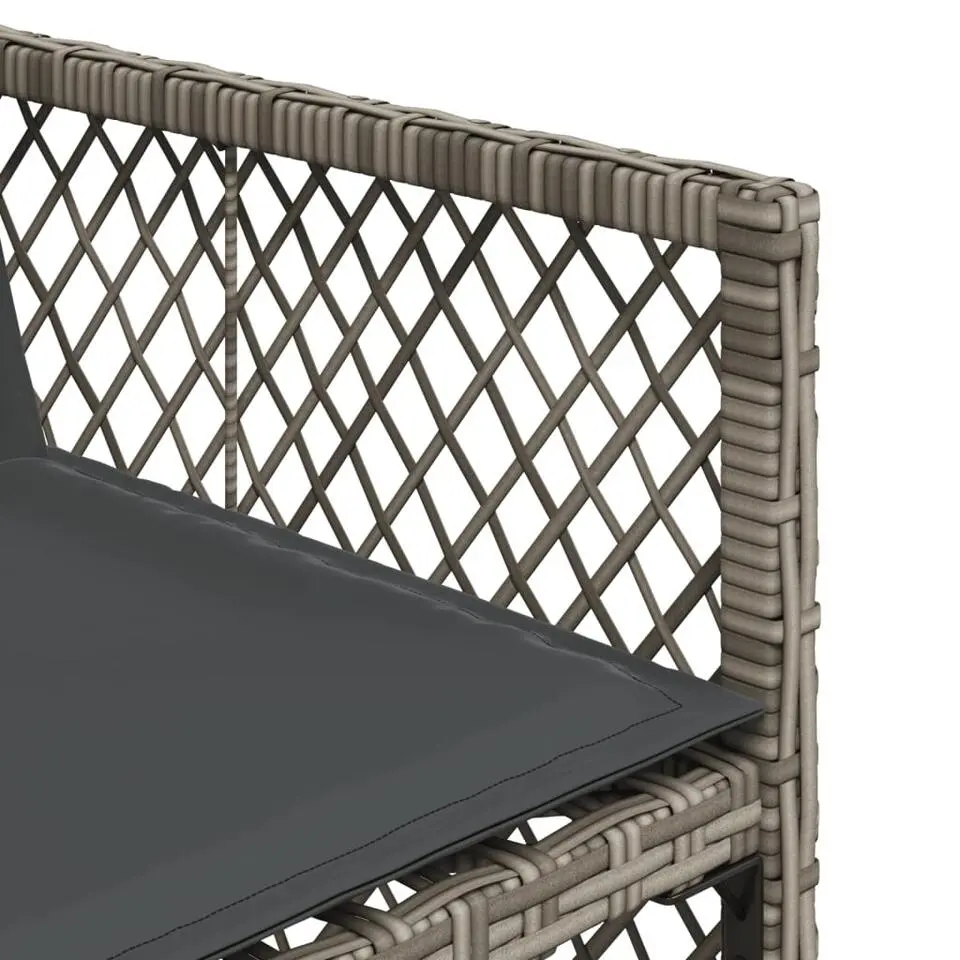 vidaXL - 5-delige Tuinset donkergrijs kussens - Grijs - PE rattan - 110x106 cm