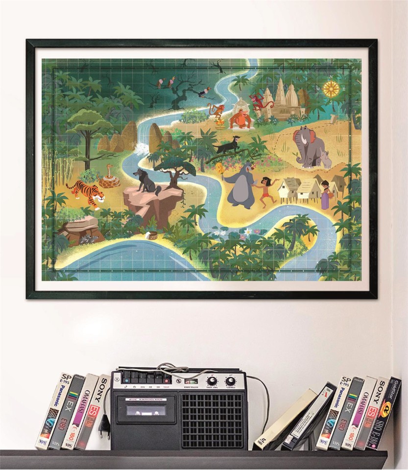 Clementoni - Story Maps Puslespil - Disney Junglebogen (1000 brikker)