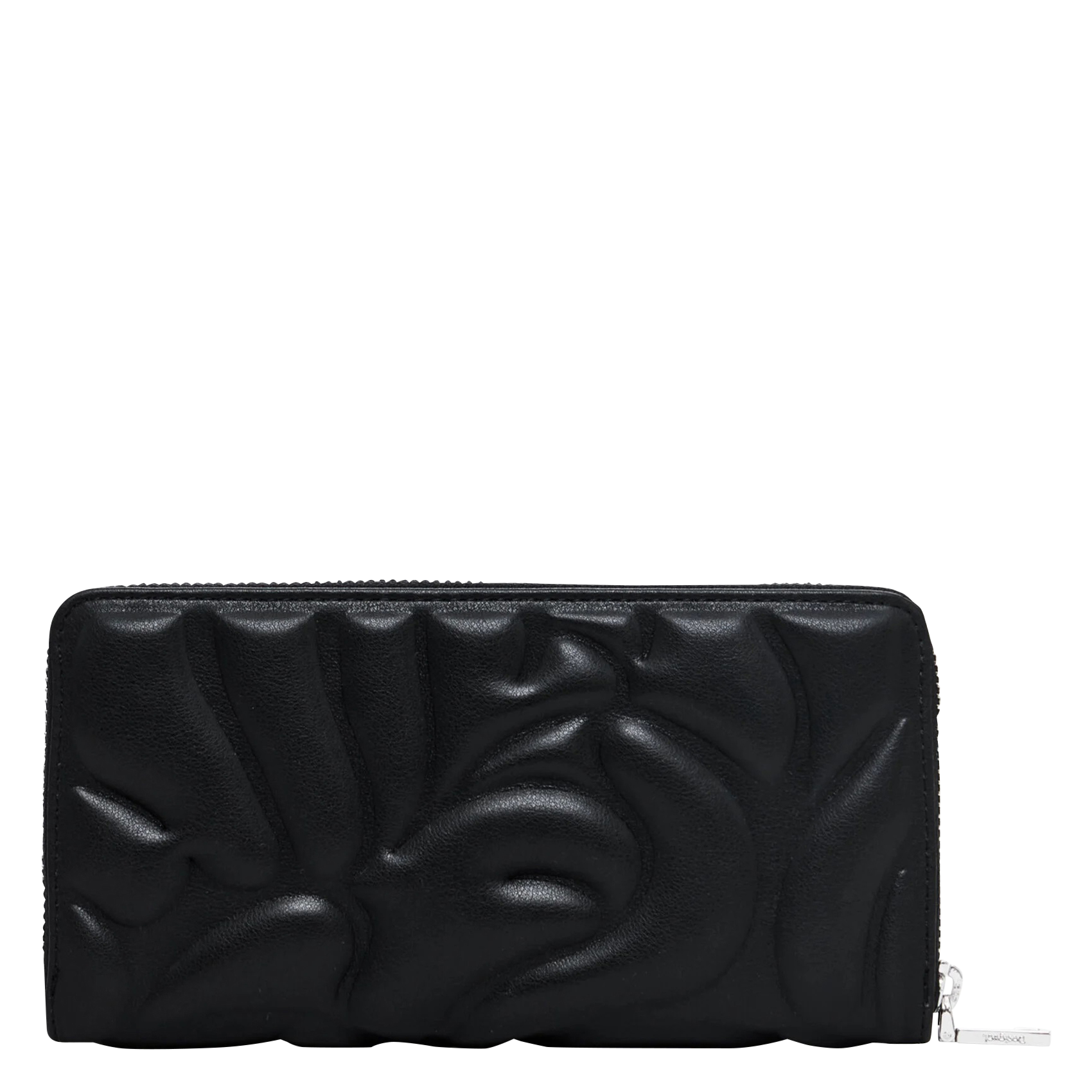 Portefeuille à relief géométrique floral | Noir