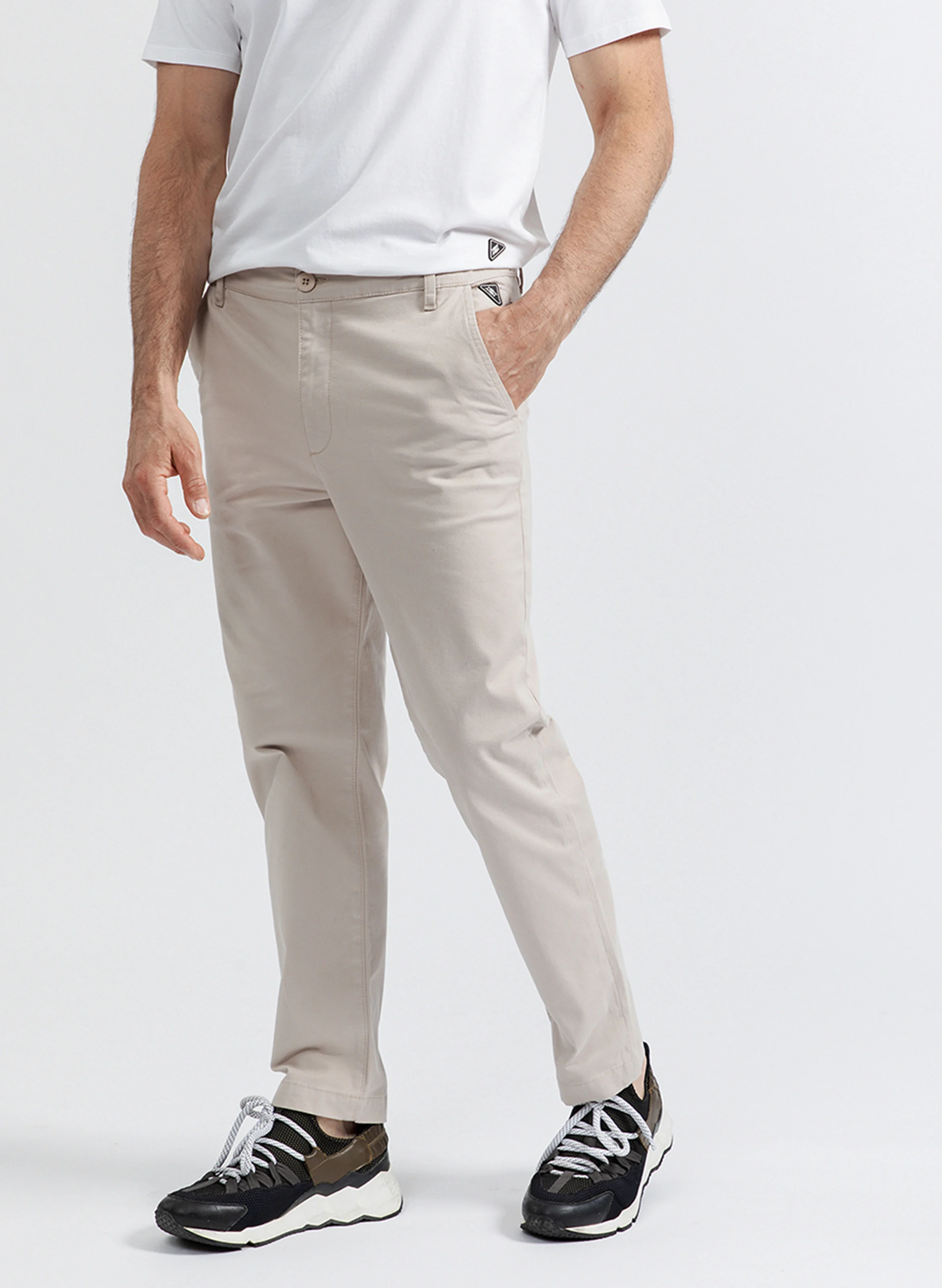 RUSH - Chino droit en coton mélangé | Beige