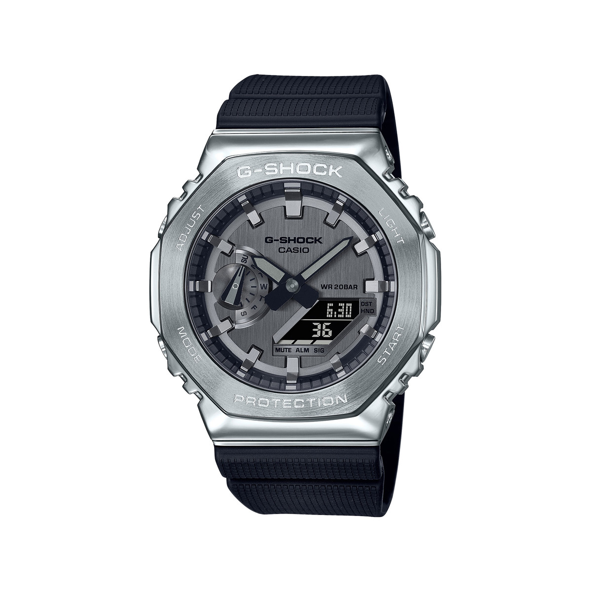 Montre G-SHOCK homme acier bracelet résine noire