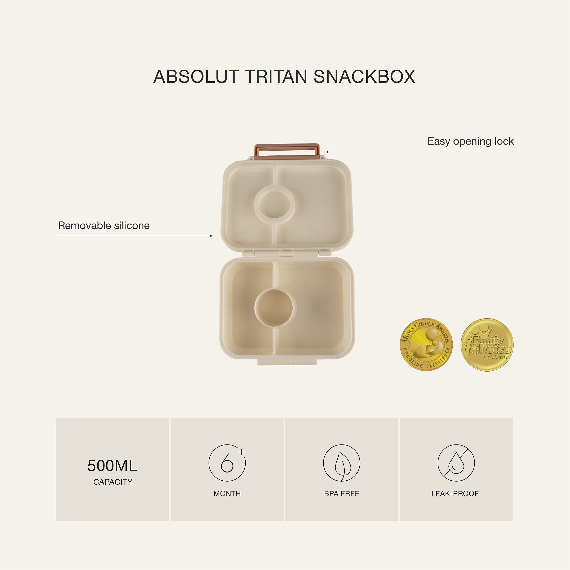 CITRON BALLARINA Lunchbox - Beige / B: 15.0 cm x T: 11.0 cm x H: 5.0 cm