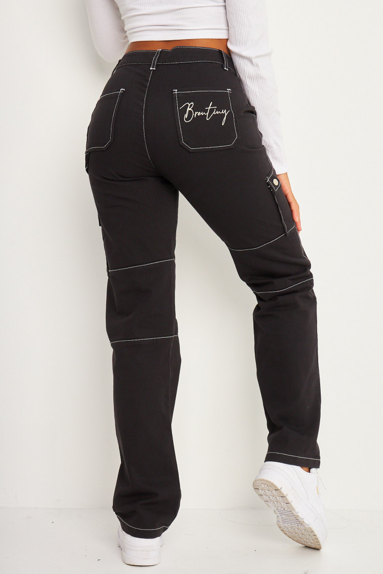 Pantalon cargo noir Brentiny