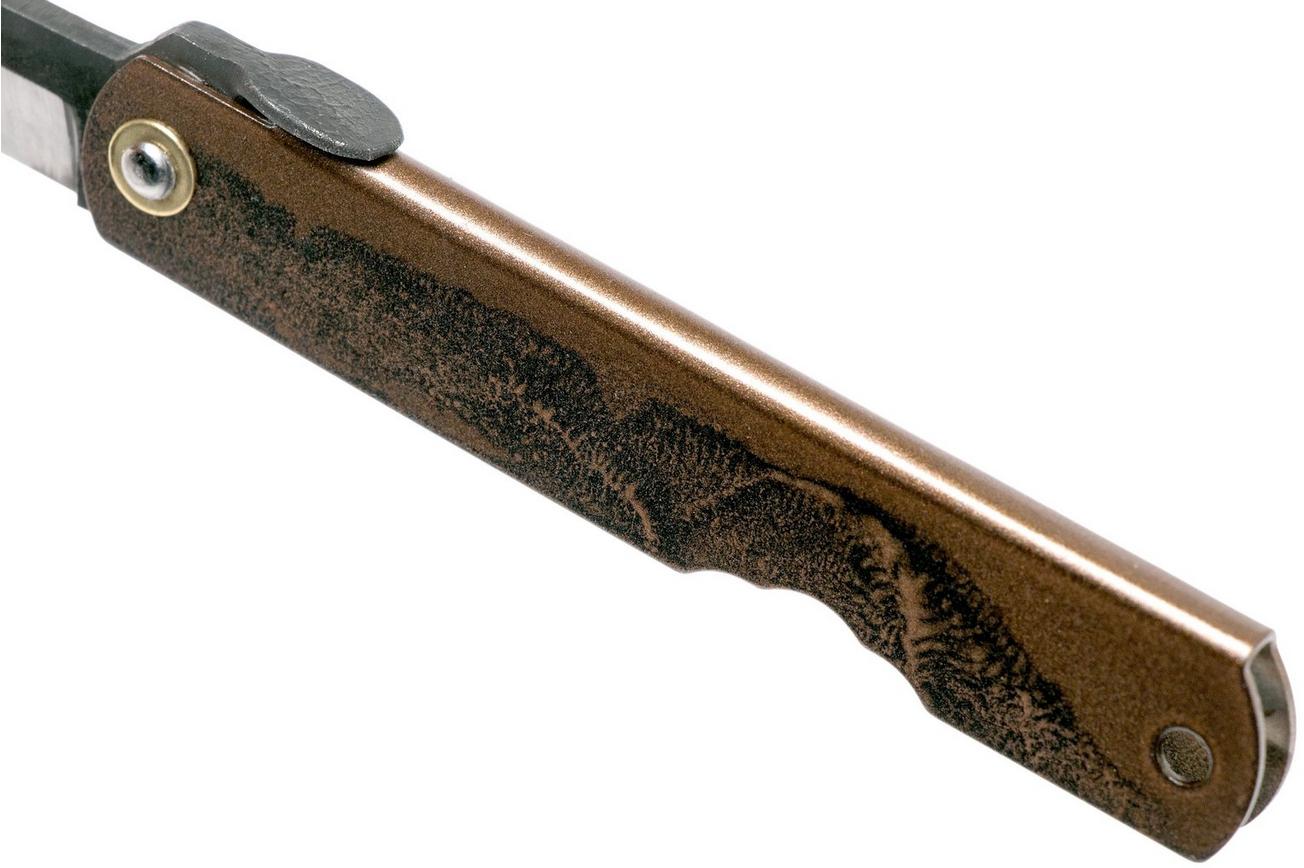 Higonokami zakmes 7,3 cm HIGOC2B, Blue paper steel, Brown Black Glitter