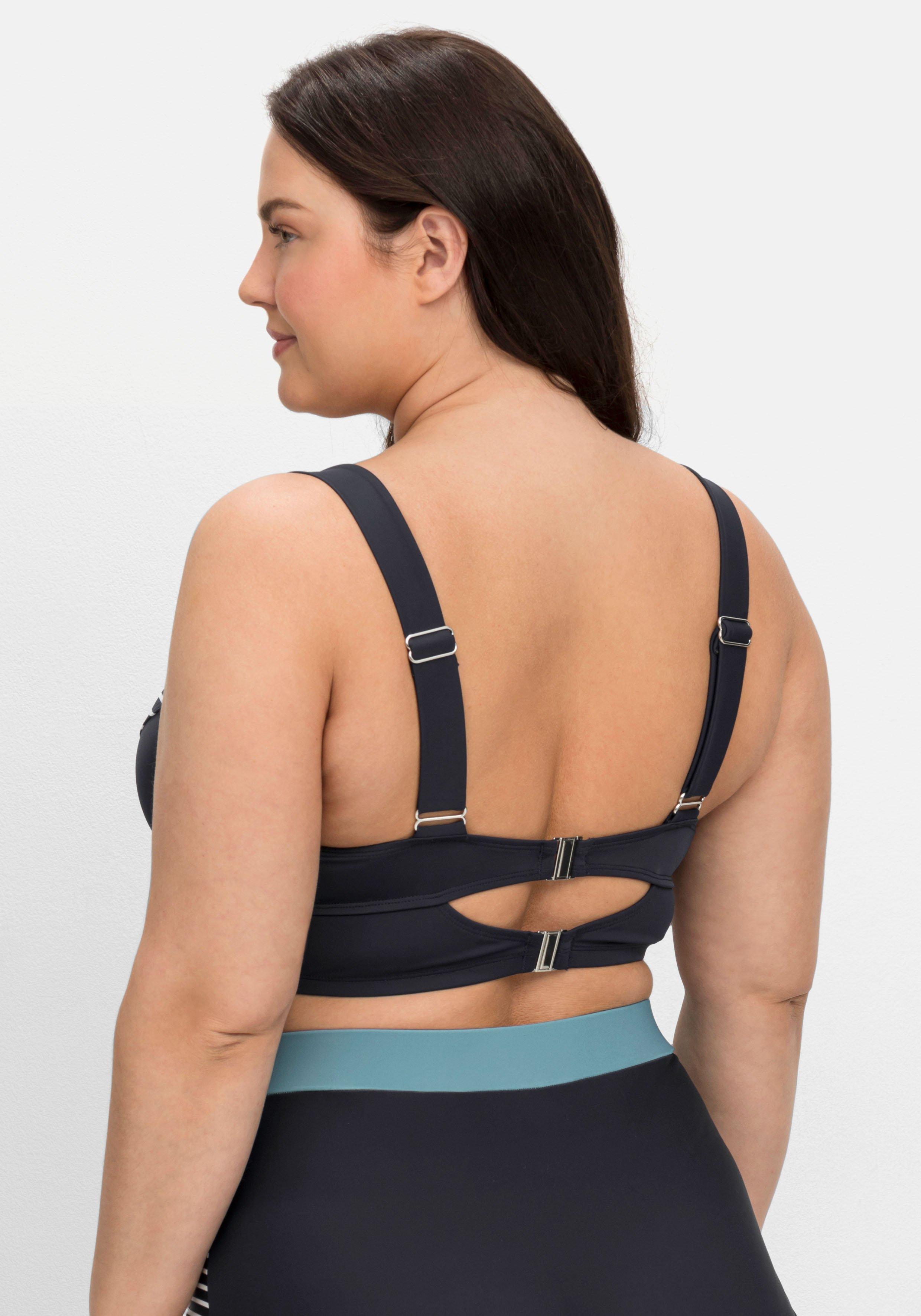 Bikini-Oberteil mit Bügeln, im Streifen-Design