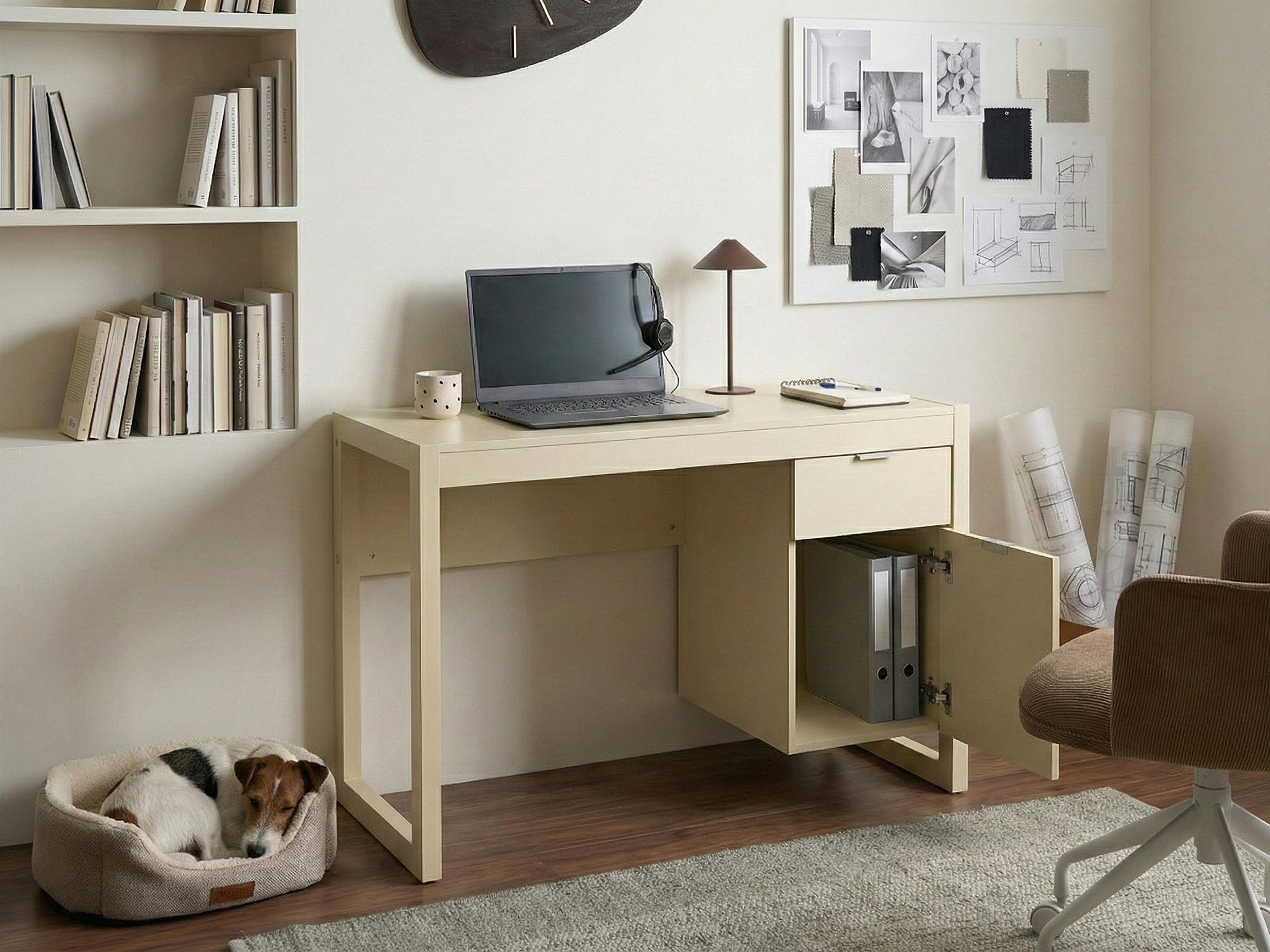 Bureau JOHNSON Lichtbeige 112 cm 50 cm