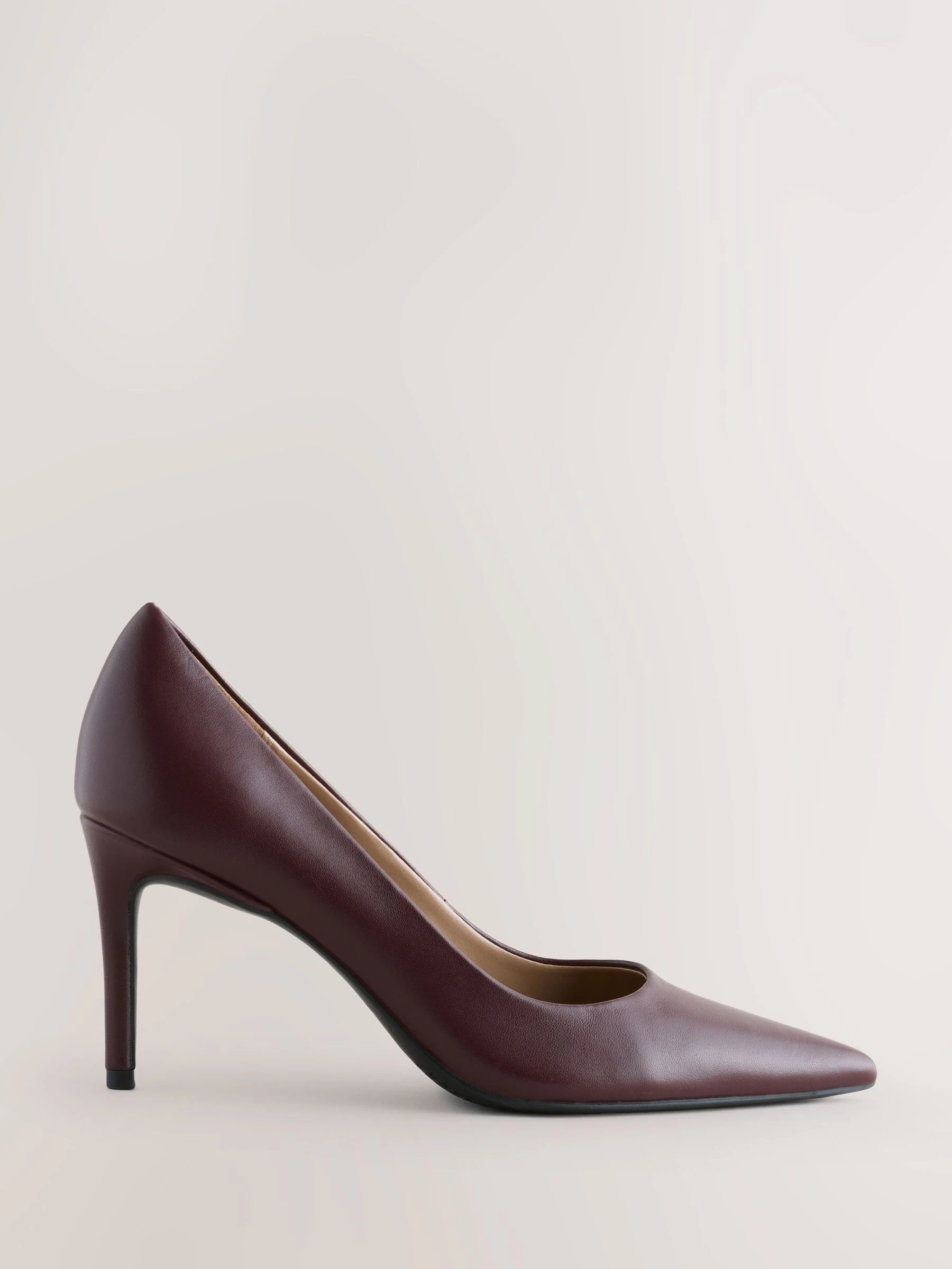 Bordeauxrood - Leren mid-court pumps