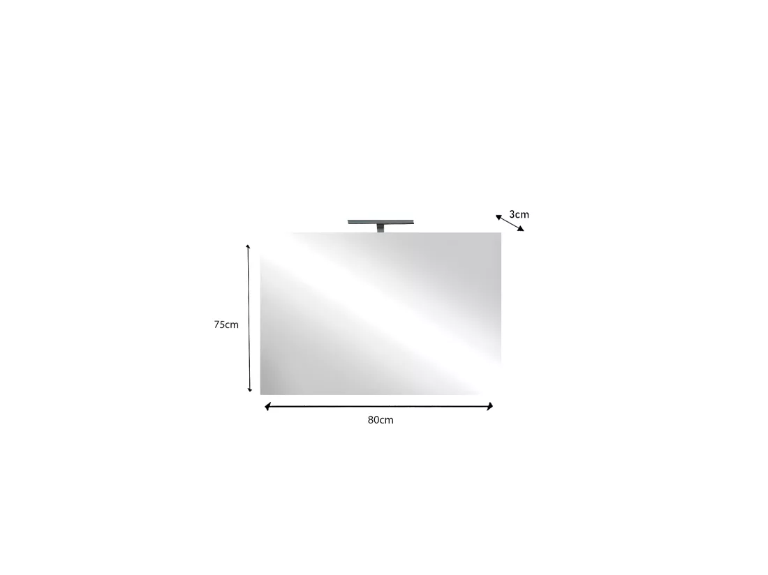 Miroir design avec led, 80x75 cm, collection KUBRICK