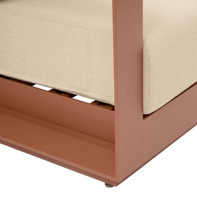 Salon de jardin rotatif ALLURE Beige Zébrano / Acajou
