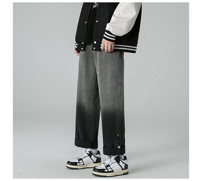 Tiaota - Mid Rise Gradient Wide Leg Jeans