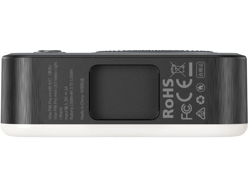 Smallrig Vibe P96 Pro Mini-LED-Videoleuchte Schwarz Simuliert 2500K-6500K Tageslicht und bietet 5 Spezialeffekte
