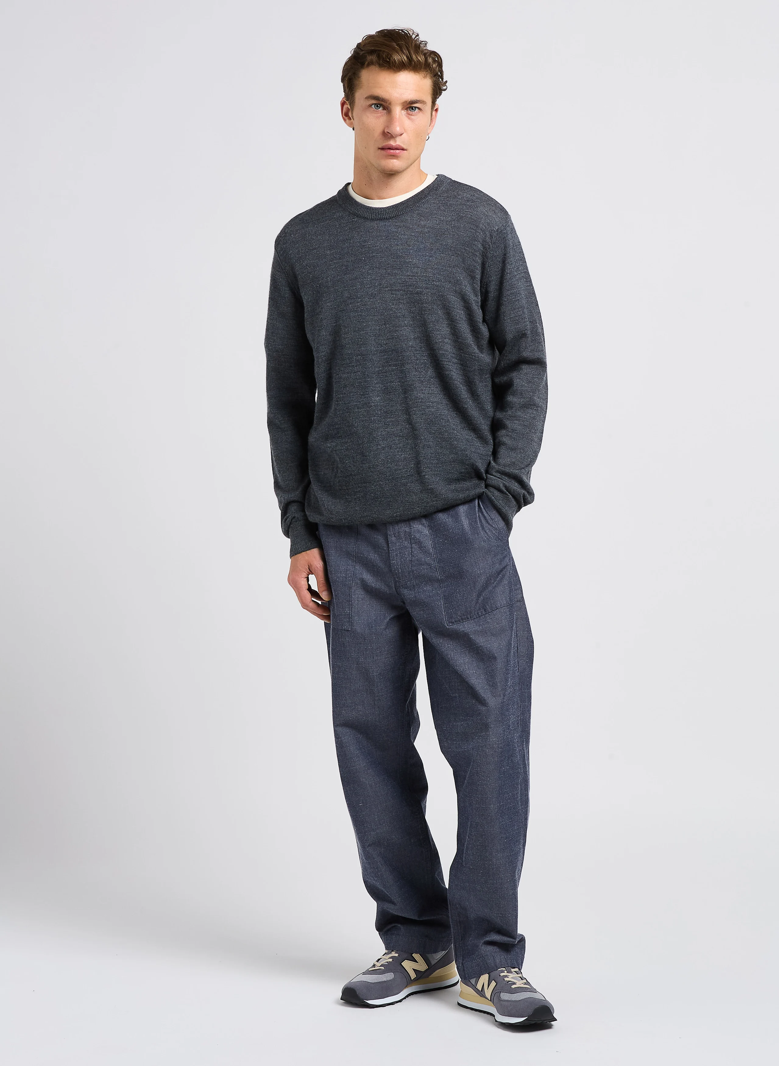 KARL - Pull col rond en laine | Argent