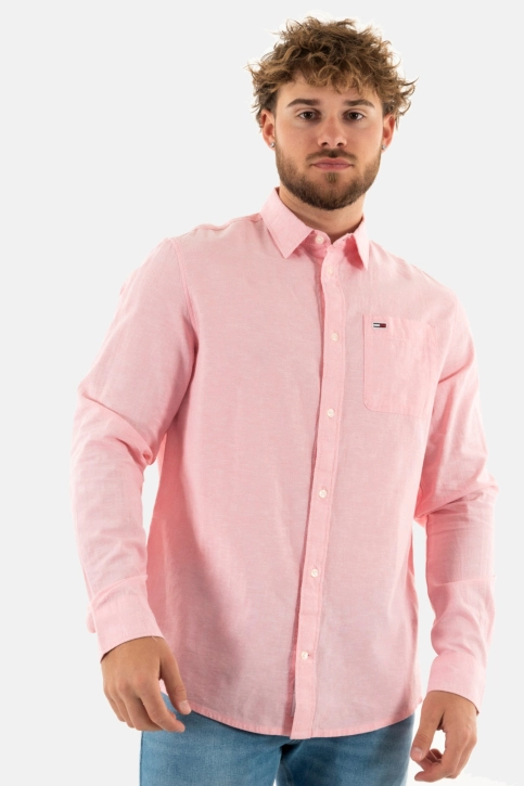 Chemise tommy jeans linen blend tic tickled pink