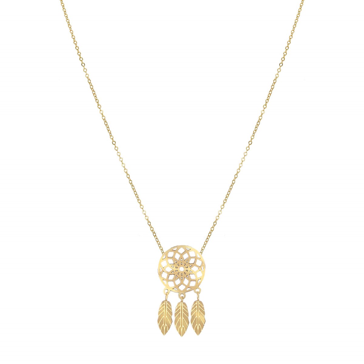 Collier Attrape-rêves acier or