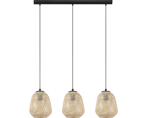 Hanglamp, 3-lichts, HxL 110x90 cm, zwart