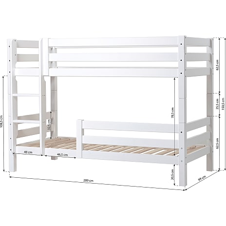 Hoppekids ECO Luxury køjeseng med sengehest og stige 90x200 cm