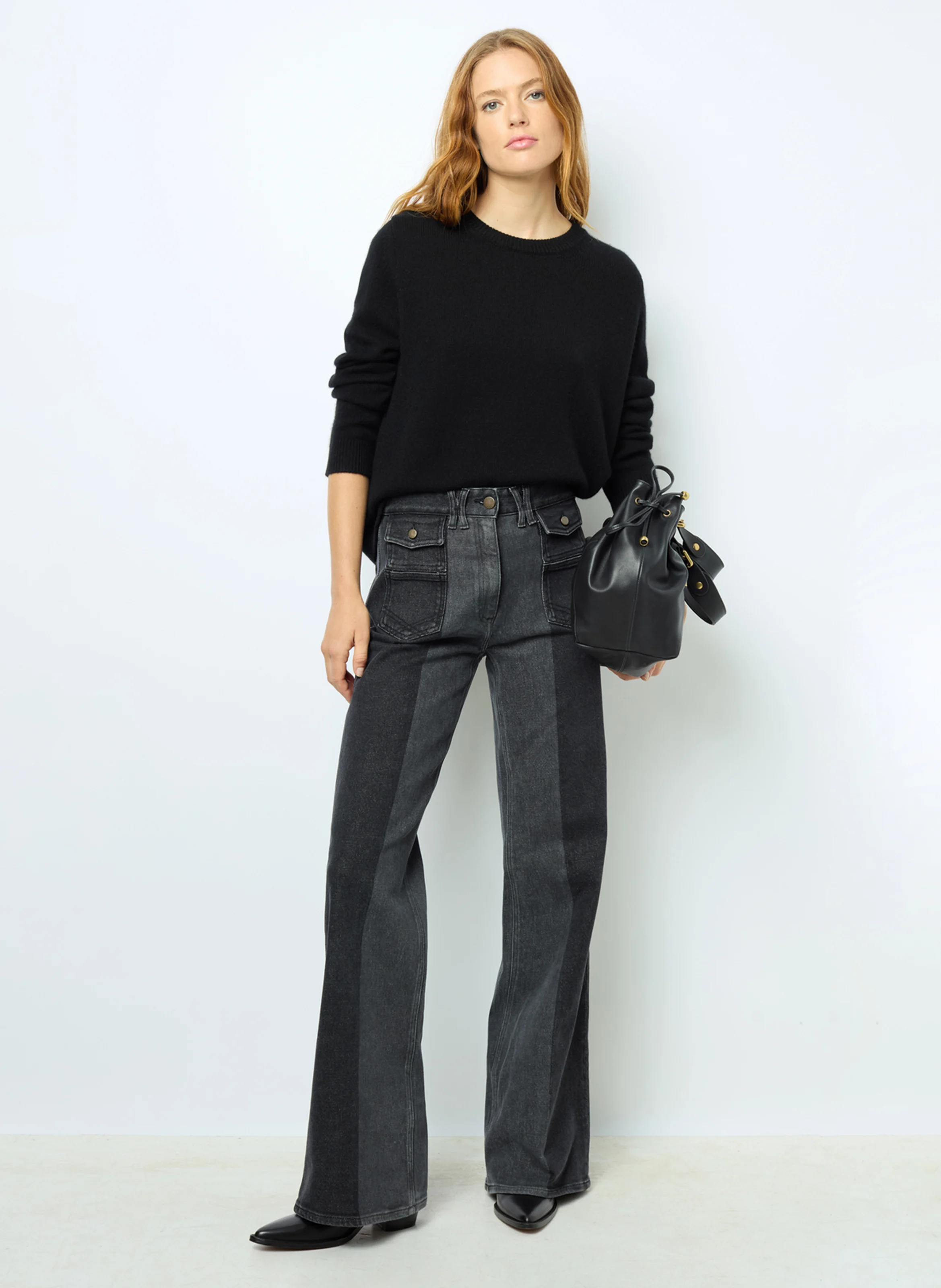 JOVITA - Pull col rond en cachemire | Noir