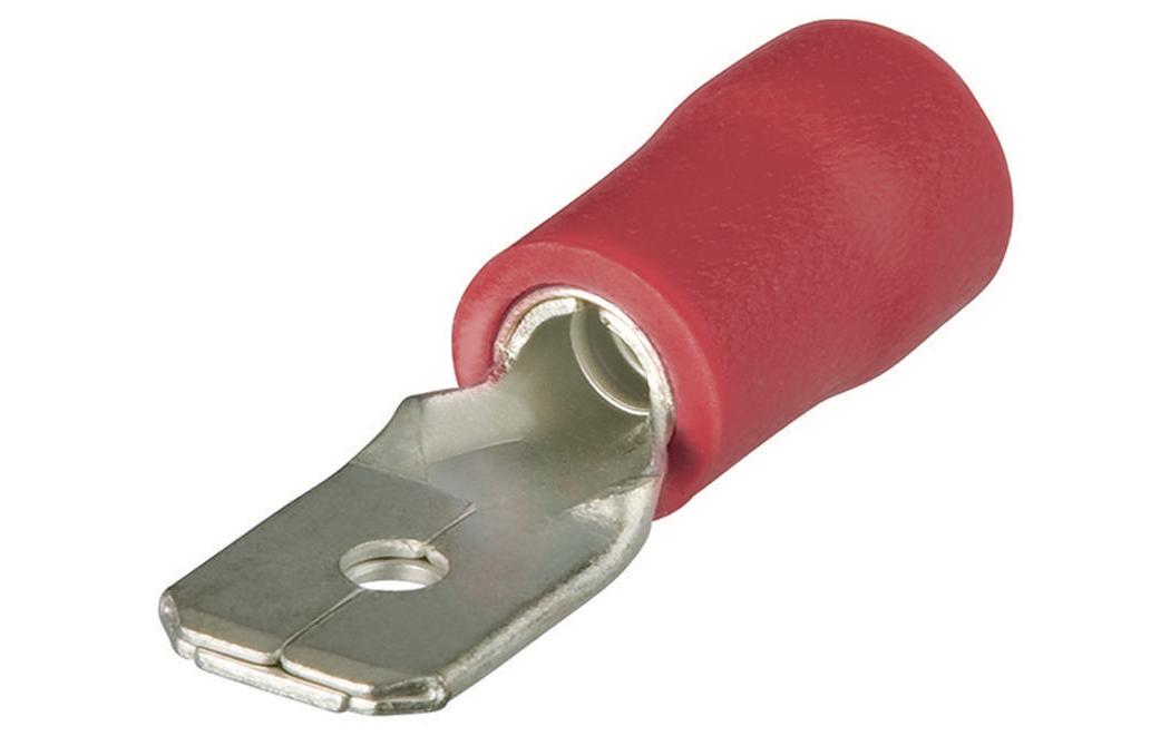 Flachstecker Rot, 100 StückFlachstecker Isoliert