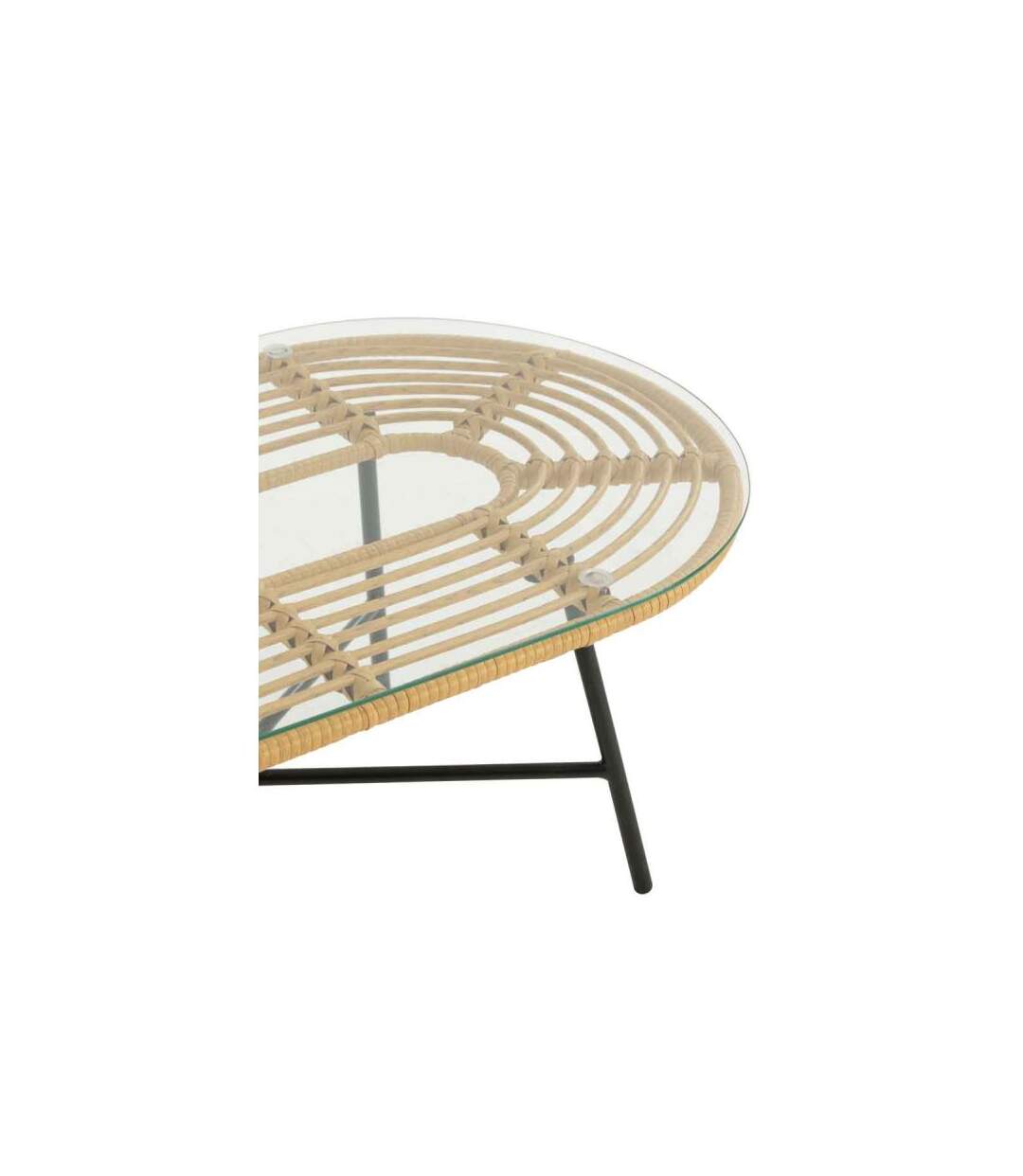 Paris Prix - Table Basse De Jardin celeste 90cm Naturel & Noir