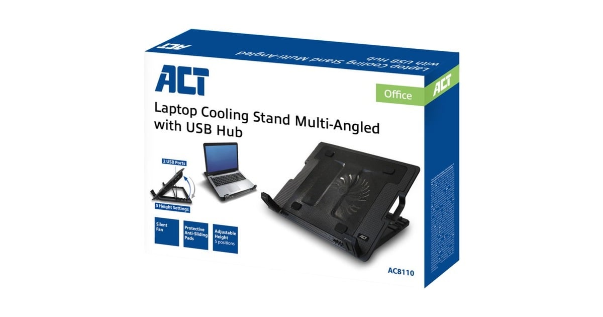 ACT ConnectivityAC8110 Laptopstandaard laptopkoeler  (Zwart, tot 17