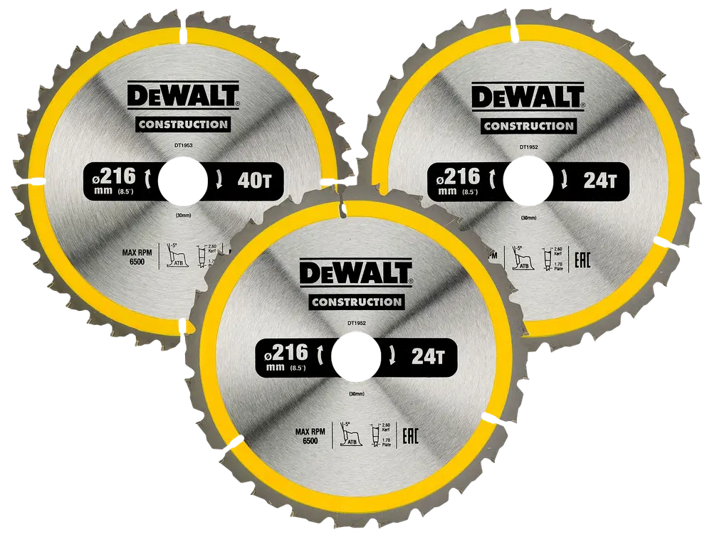 DeWALT Rundsavsklinge 216 x 2,6 x 30 mm 3 stk.
