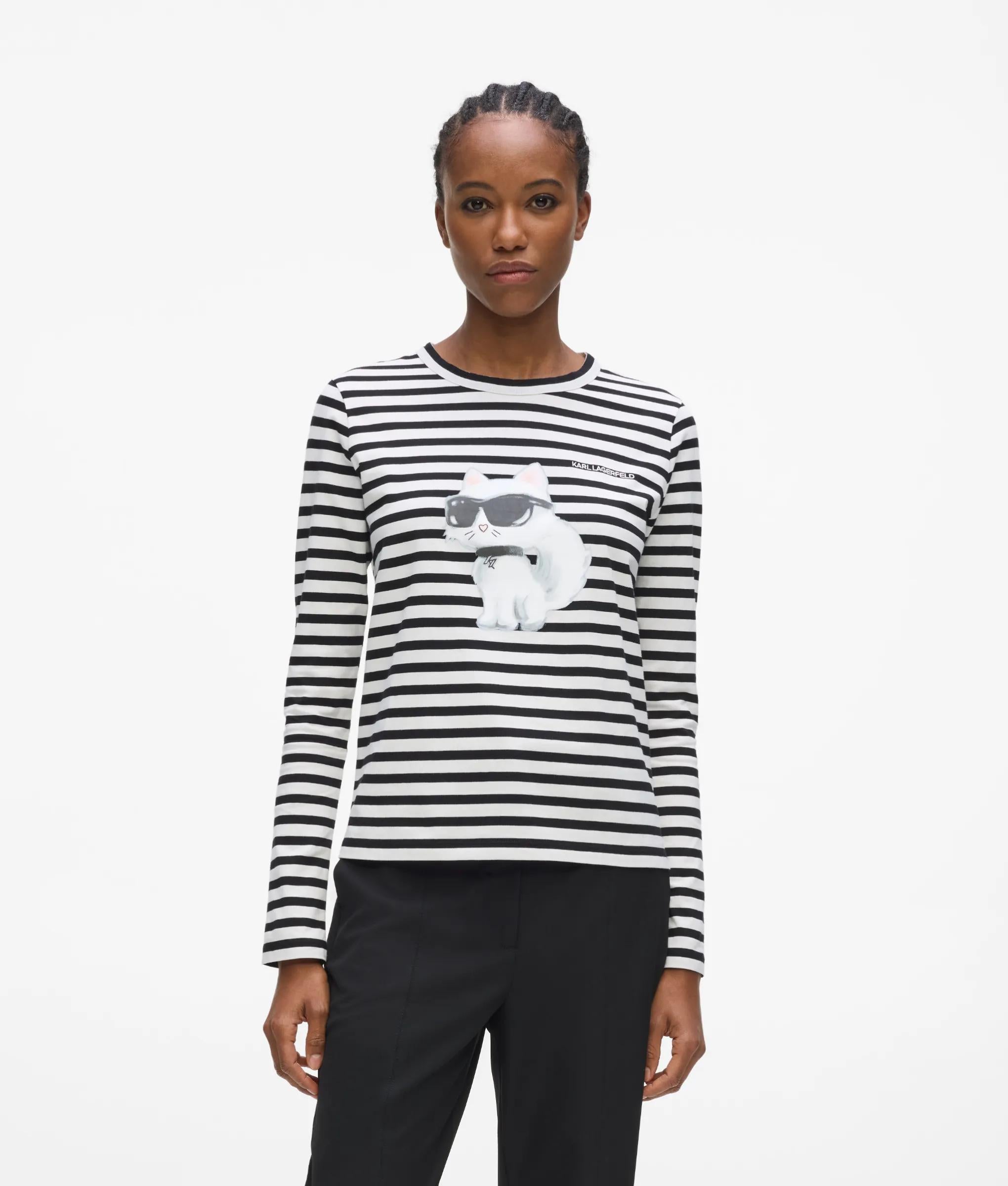 Ikon aquarel gestreept T-shirt met lange mouwen