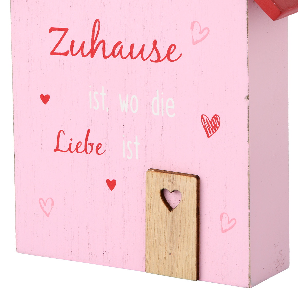 Deko-Haus mit Schriftzug rosa