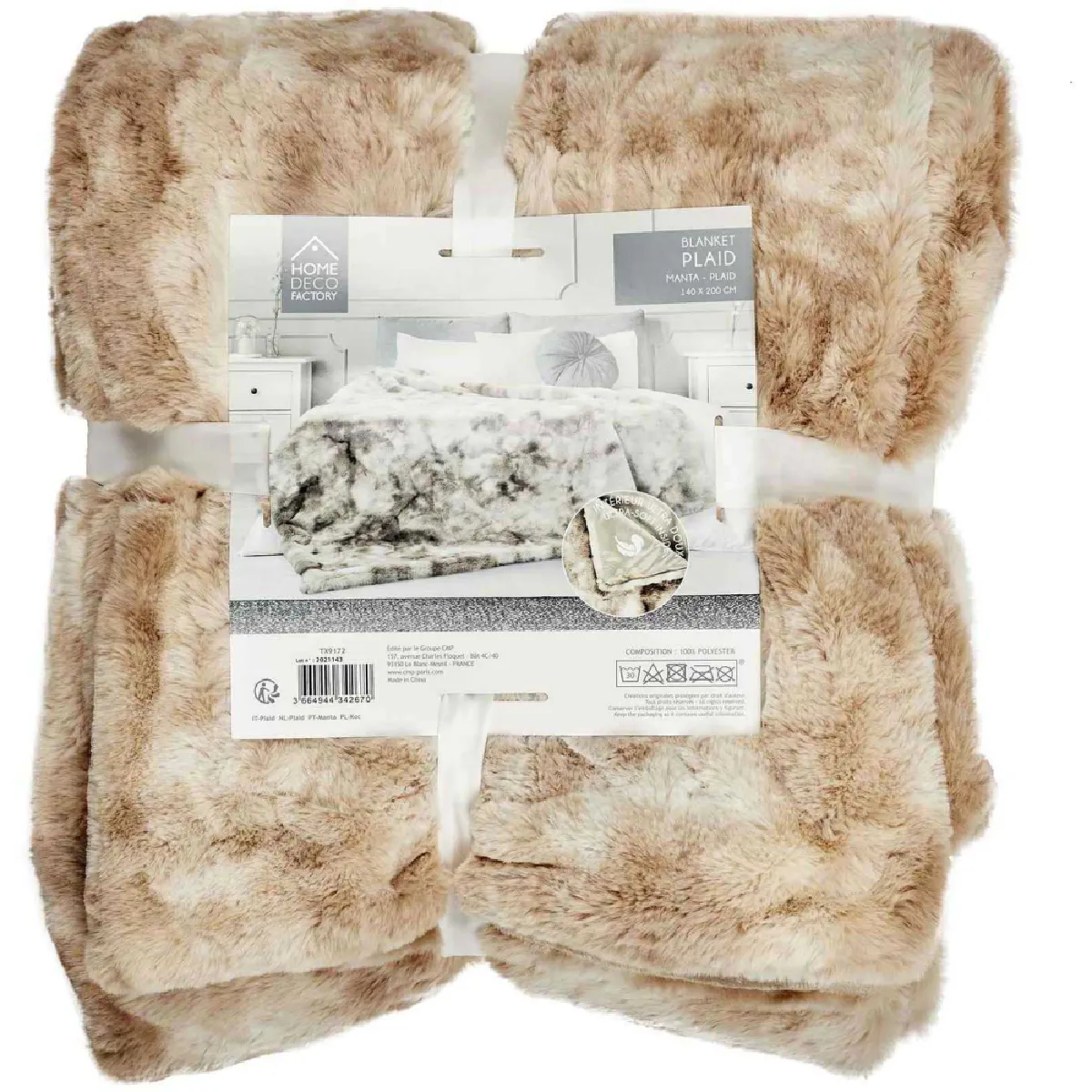 The Home Deco Factory Plaid OPULENCE - Blanc/marron