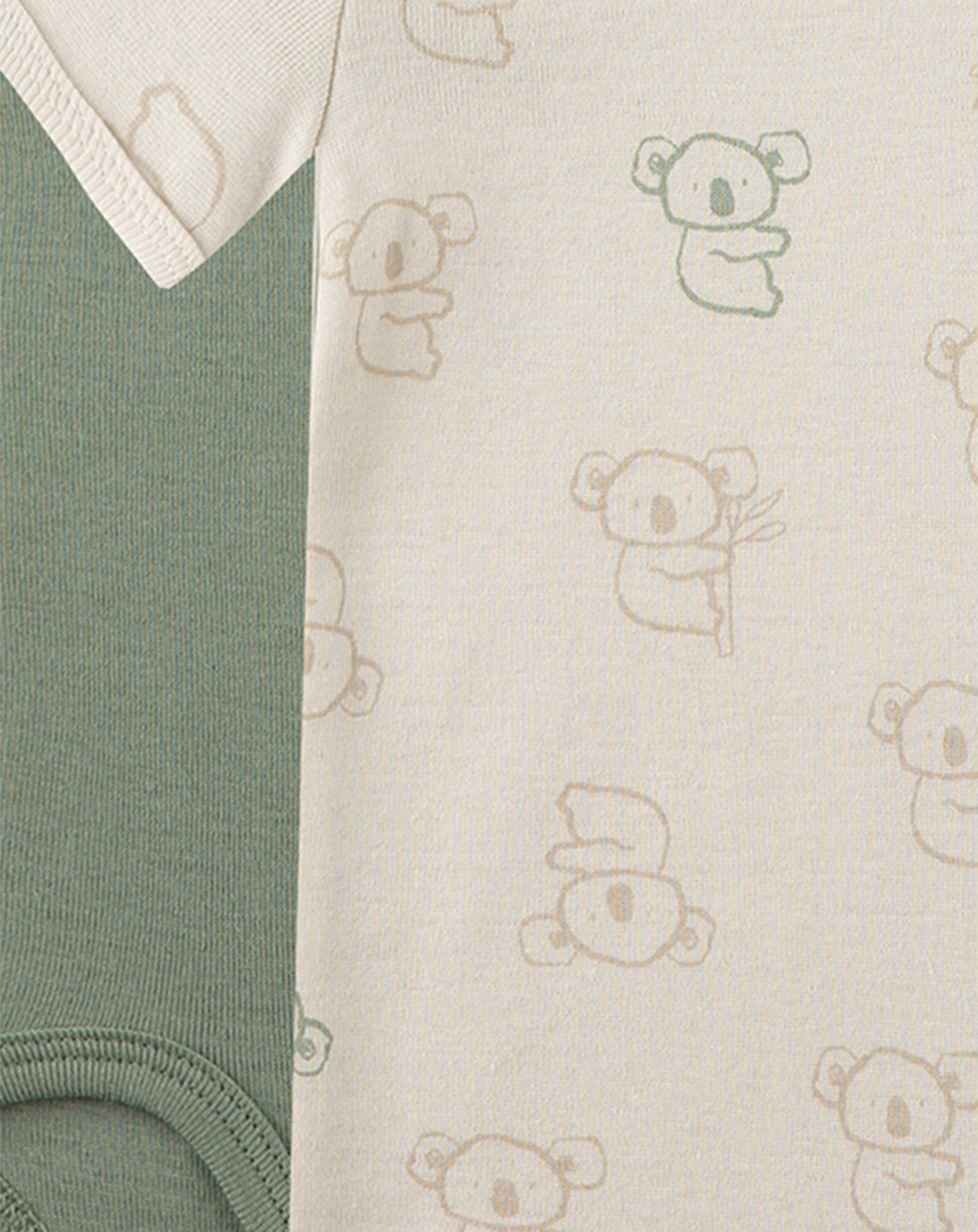 Kurzarm-Body KOALA 2er Pack in kalk