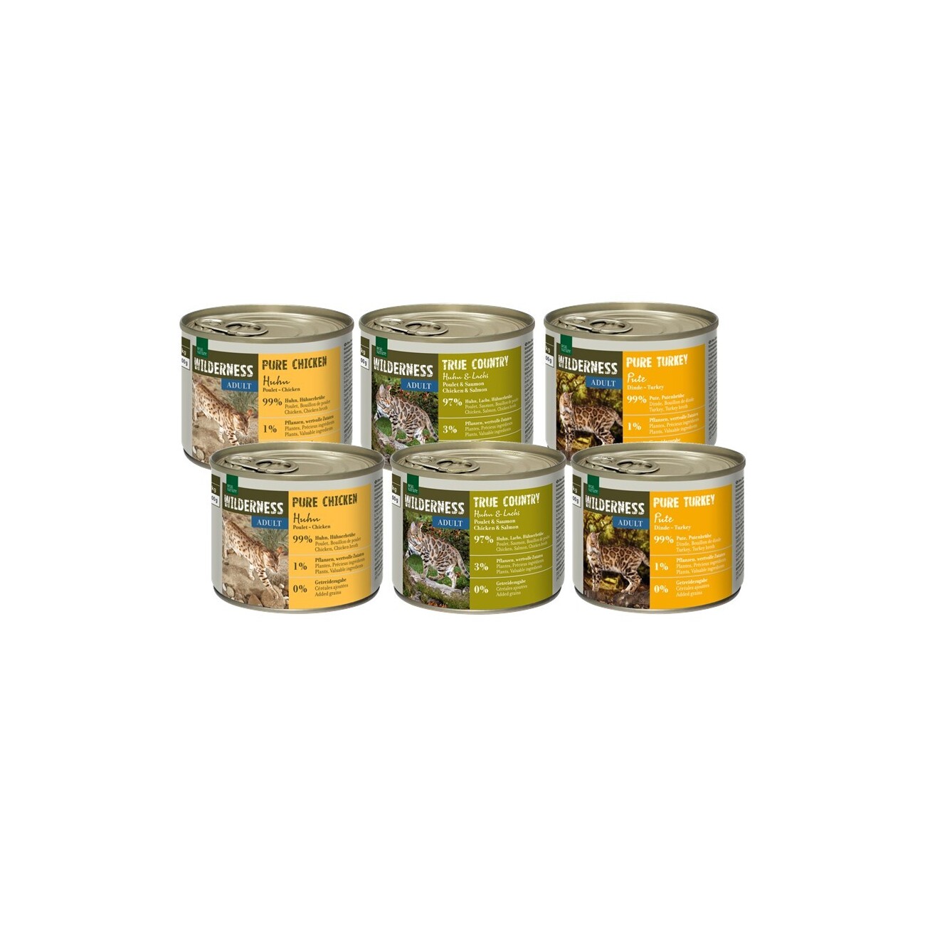 REAL NATURE WILDERNESS Nassfutter Katze, Adult 6x200 g Mixpaket 3